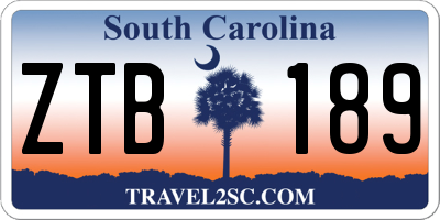 SC license plate ZTB189