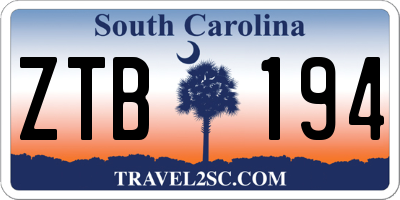 SC license plate ZTB194