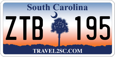 SC license plate ZTB195
