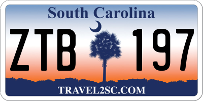 SC license plate ZTB197