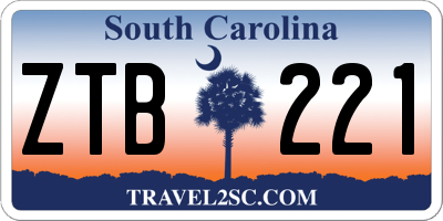 SC license plate ZTB221