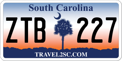 SC license plate ZTB227