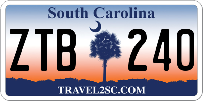 SC license plate ZTB240