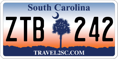 SC license plate ZTB242
