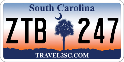 SC license plate ZTB247