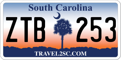 SC license plate ZTB253