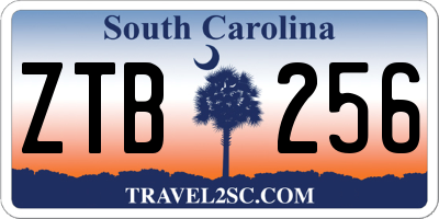 SC license plate ZTB256
