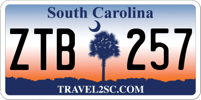 SC license plate ZTB257