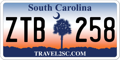 SC license plate ZTB258