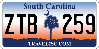 SC license plate ZTB259