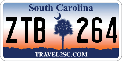 SC license plate ZTB264