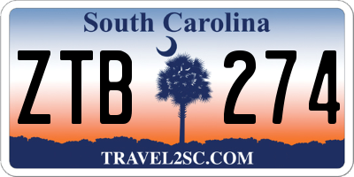 SC license plate ZTB274
