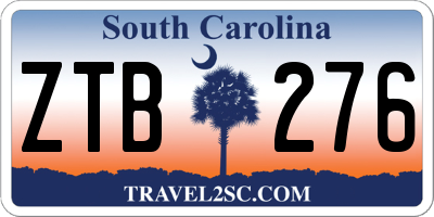 SC license plate ZTB276