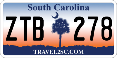 SC license plate ZTB278