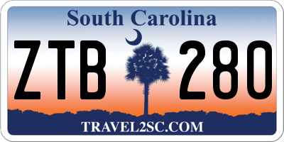 SC license plate ZTB280