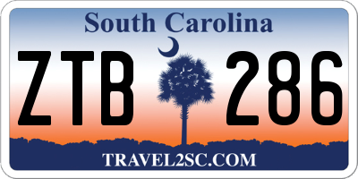 SC license plate ZTB286
