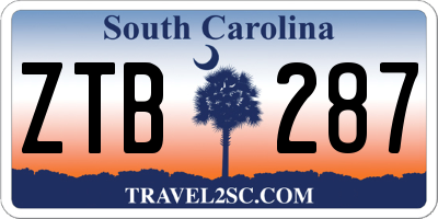 SC license plate ZTB287