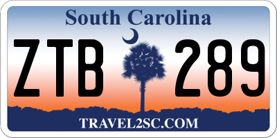 SC license plate ZTB289