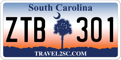 SC license plate ZTB301