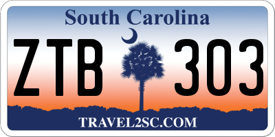 SC license plate ZTB303