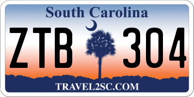 SC license plate ZTB304