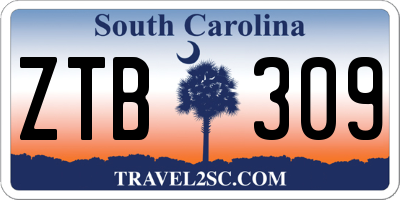 SC license plate ZTB309