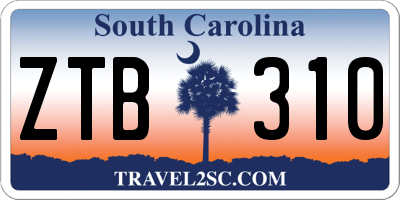SC license plate ZTB310