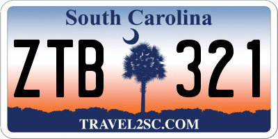 SC license plate ZTB321