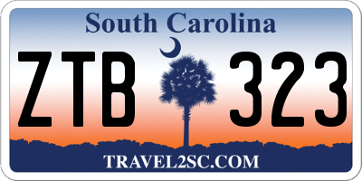 SC license plate ZTB323