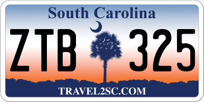 SC license plate ZTB325