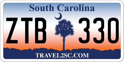 SC license plate ZTB330