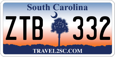 SC license plate ZTB332