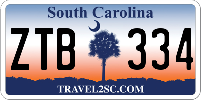 SC license plate ZTB334