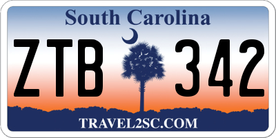 SC license plate ZTB342