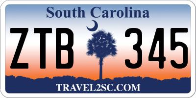SC license plate ZTB345