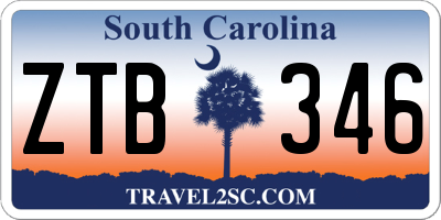 SC license plate ZTB346