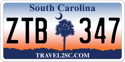 SC license plate ZTB347