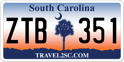 SC license plate ZTB351