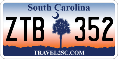 SC license plate ZTB352