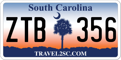 SC license plate ZTB356