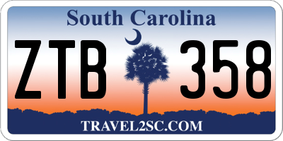 SC license plate ZTB358