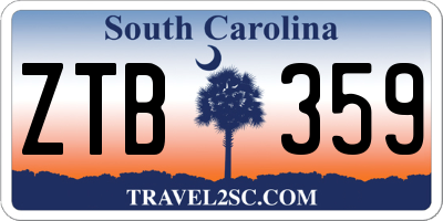 SC license plate ZTB359