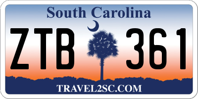SC license plate ZTB361