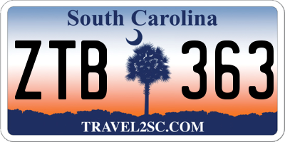 SC license plate ZTB363
