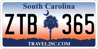 SC license plate ZTB365
