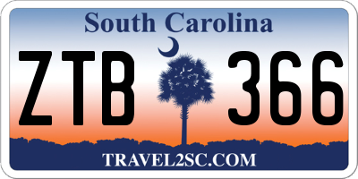 SC license plate ZTB366