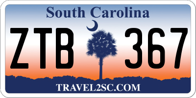 SC license plate ZTB367