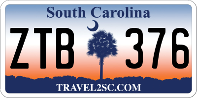 SC license plate ZTB376