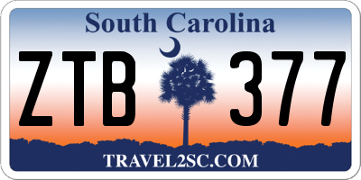SC license plate ZTB377