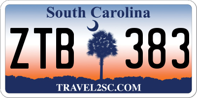 SC license plate ZTB383